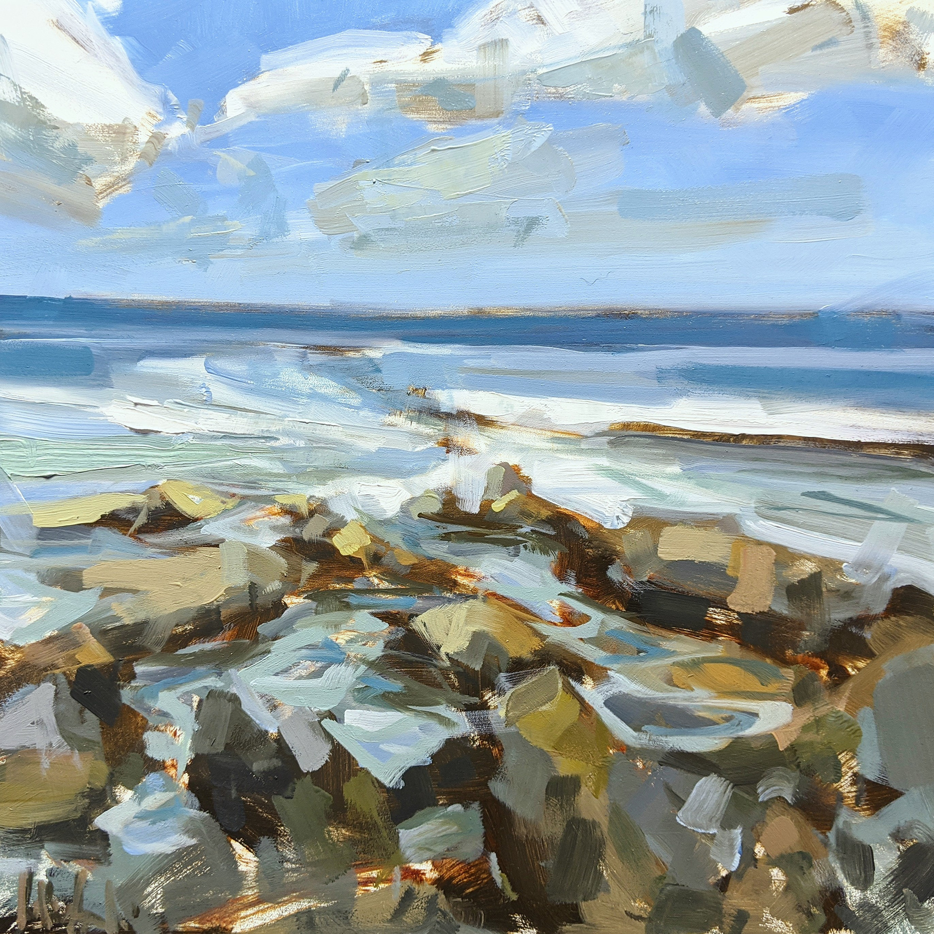 Rockpools in Oil - 30 x 30 cm