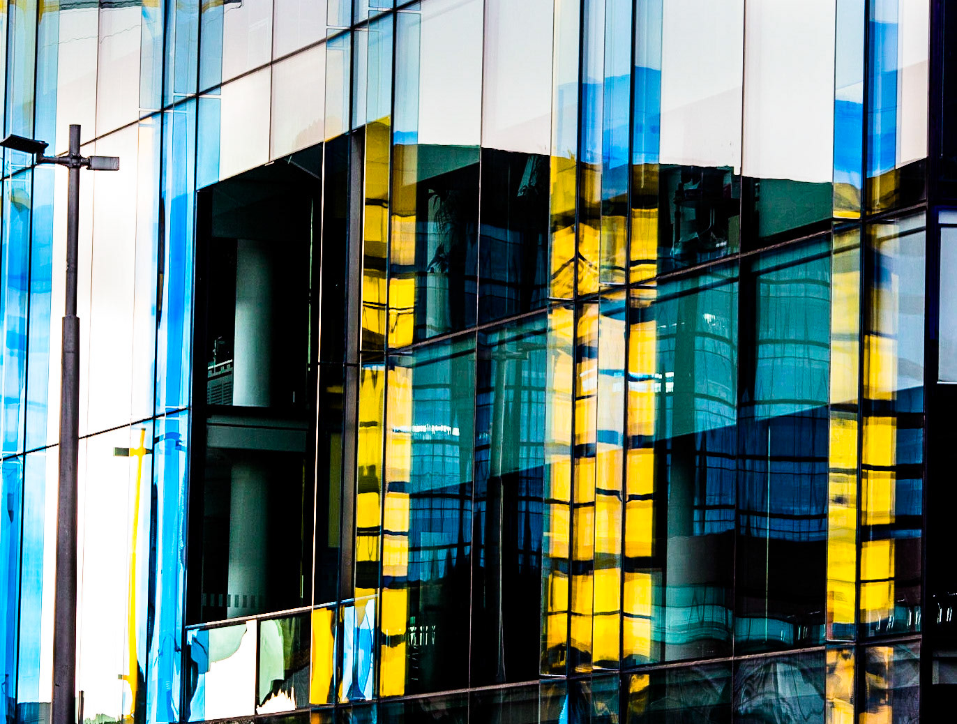 Stunning reflection on modern Building at Grand Canal Dock in Dublin