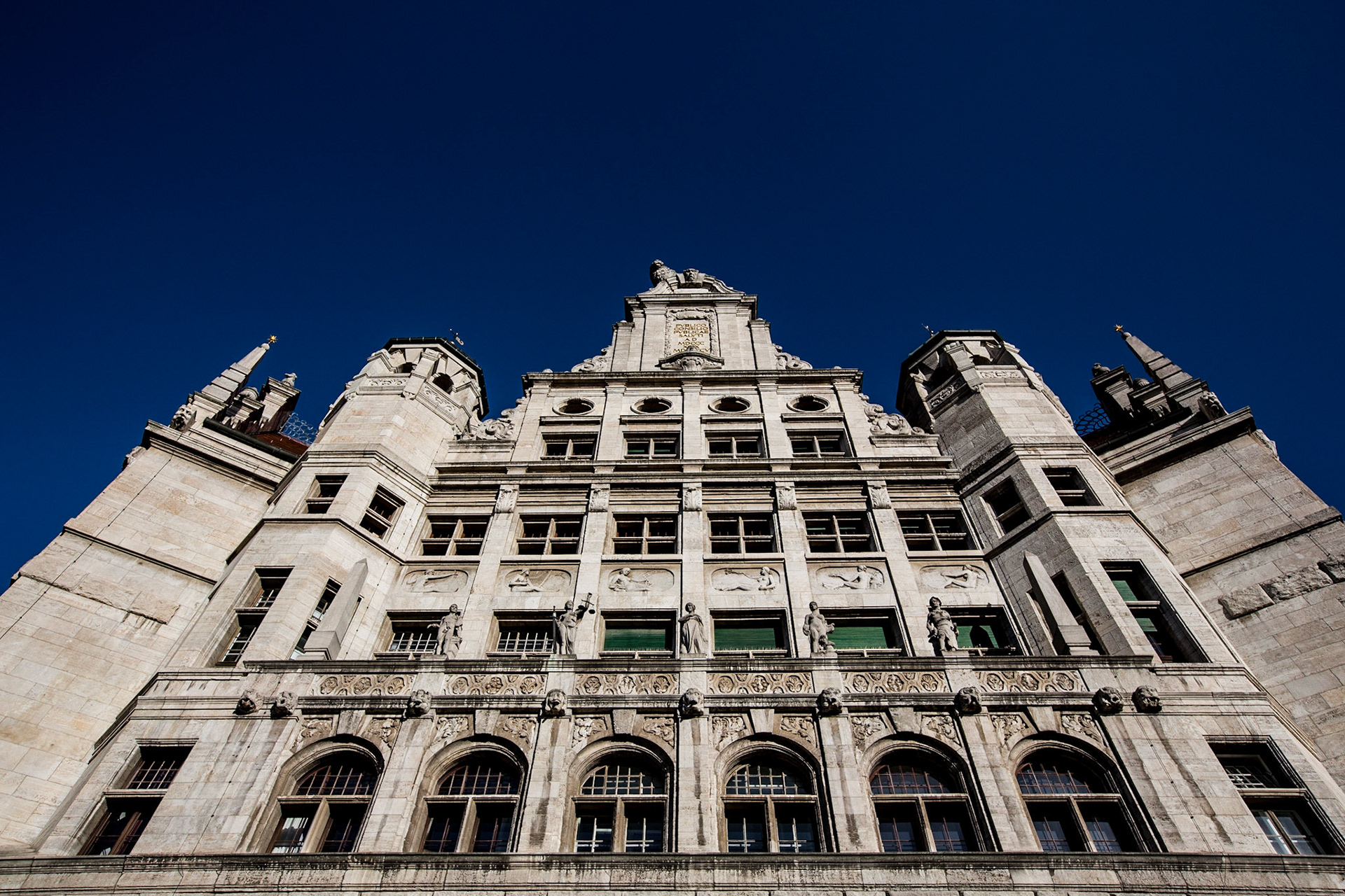 Town Hall Leipzig Germany with blue sky