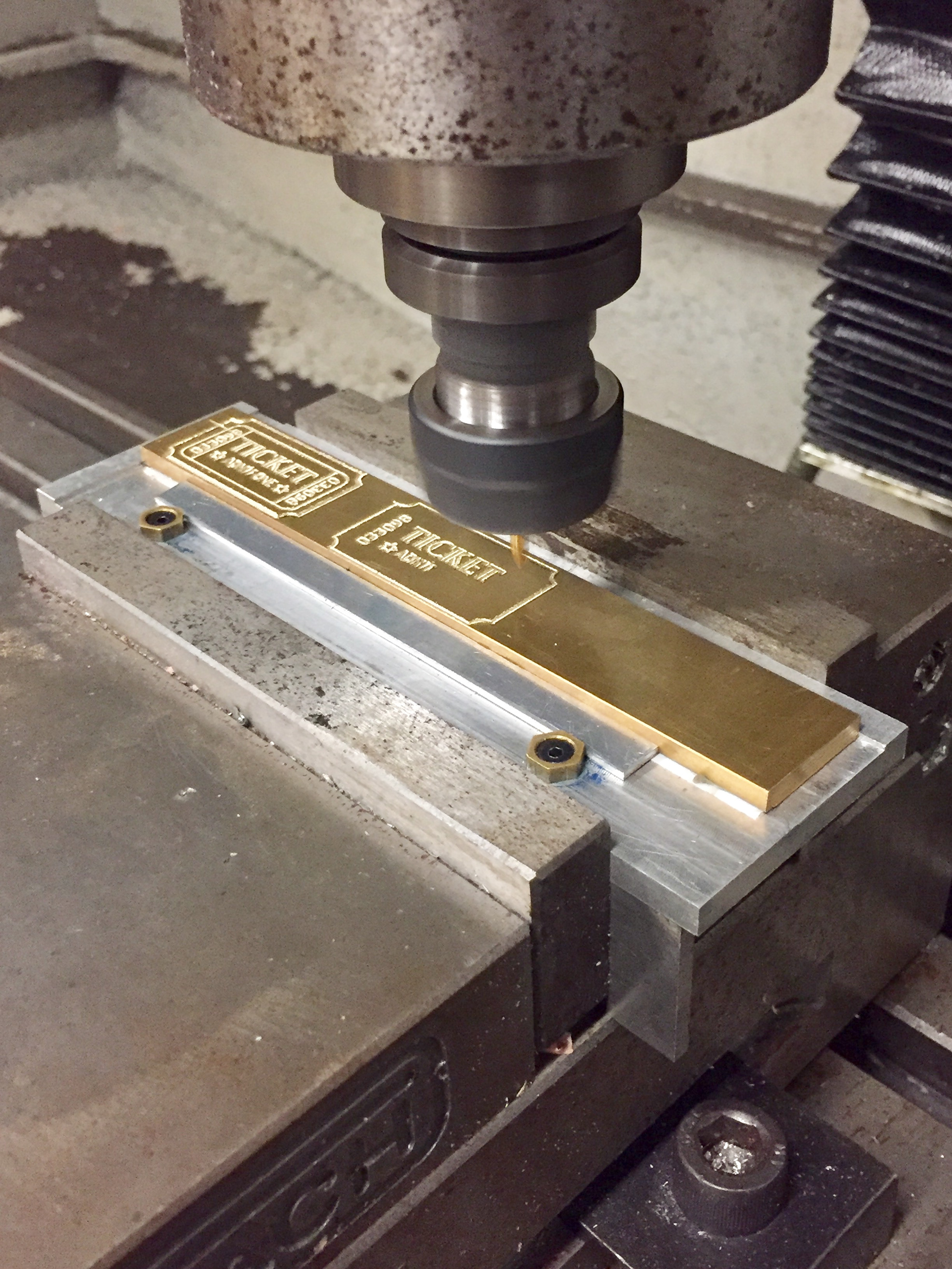 3 tickets were engraved on one piece of brass stock