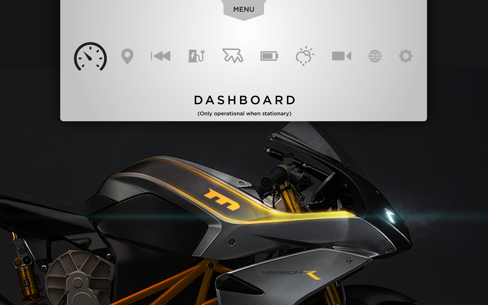 Michael Sheppard Visual Design - Mission Motorcycle Dash UI