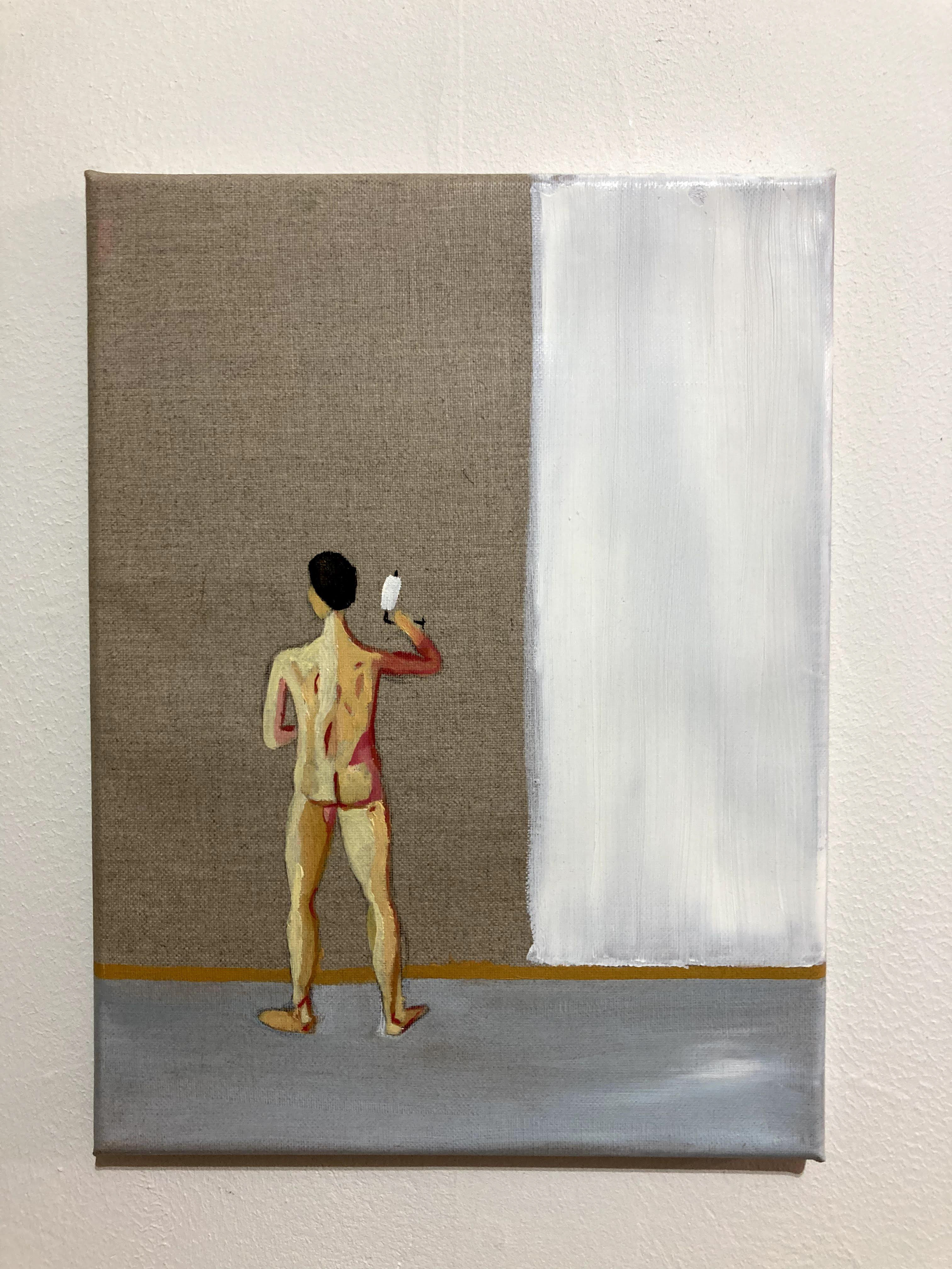 De schilder - olieverf op doek - 30cm x 40cm