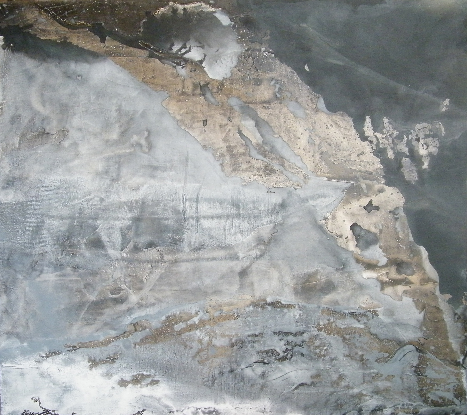 Silver Coast 80 x 90cm, oil & acrylic on canvas