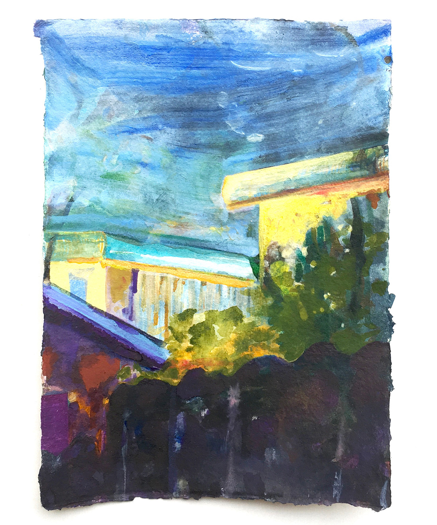 SOLD - 'Coming Alive (Home) IV', watercolour and mixed media on 320gsm recycled khadi paper, 14.8 x 21cm