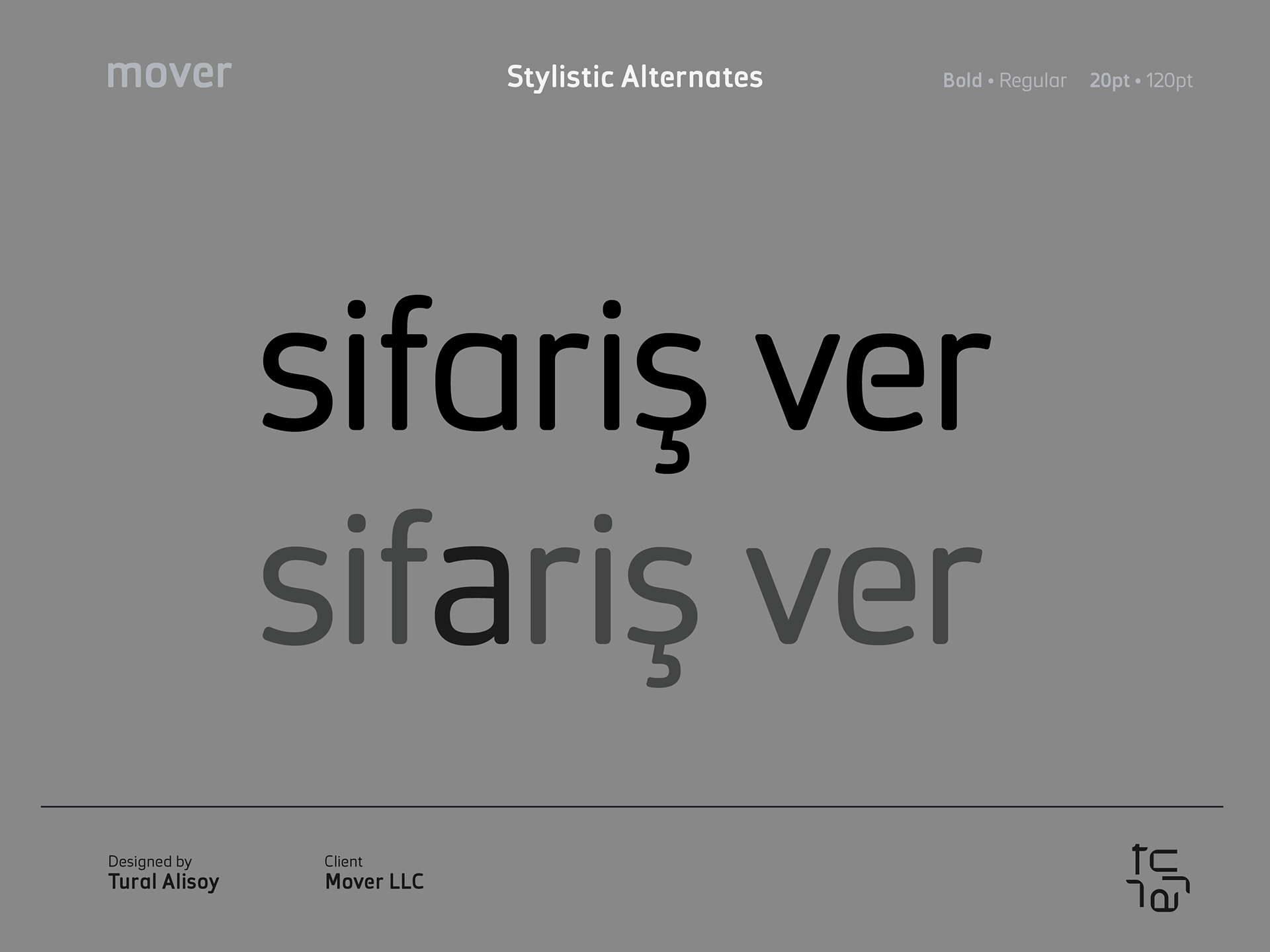 Tural Alisoy Fonts Mover Typeface