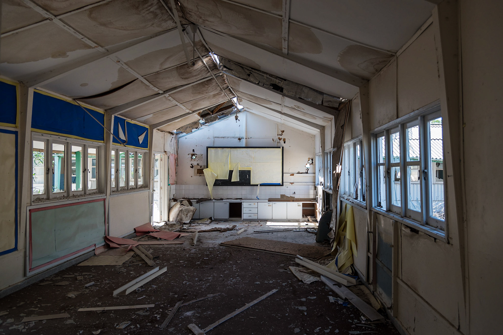 Abandoned classroom at Berengaria Village in Limassol, Cyprus