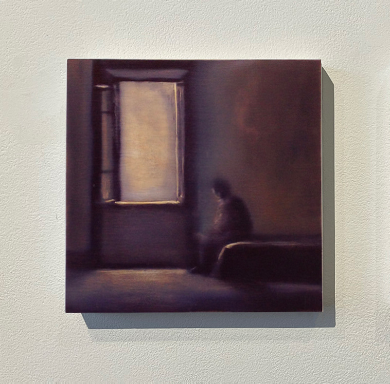 Inside-outside", huile sur bois, 20x20cm