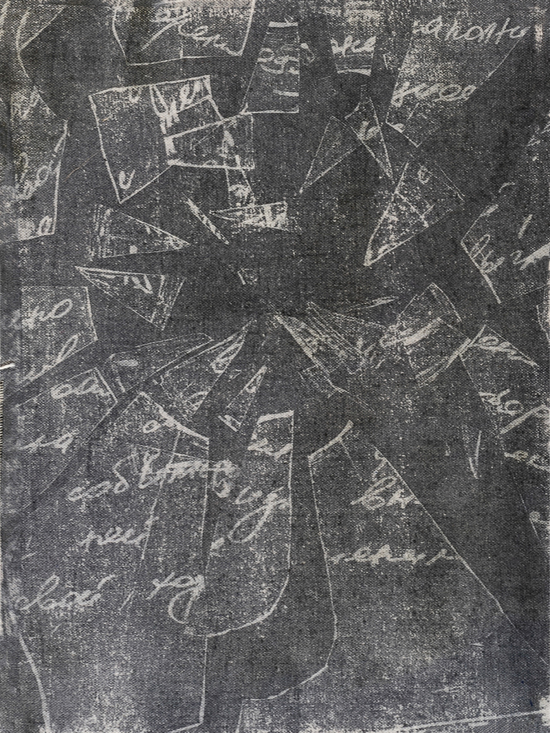Gum printing on canvas, 29x40 cm