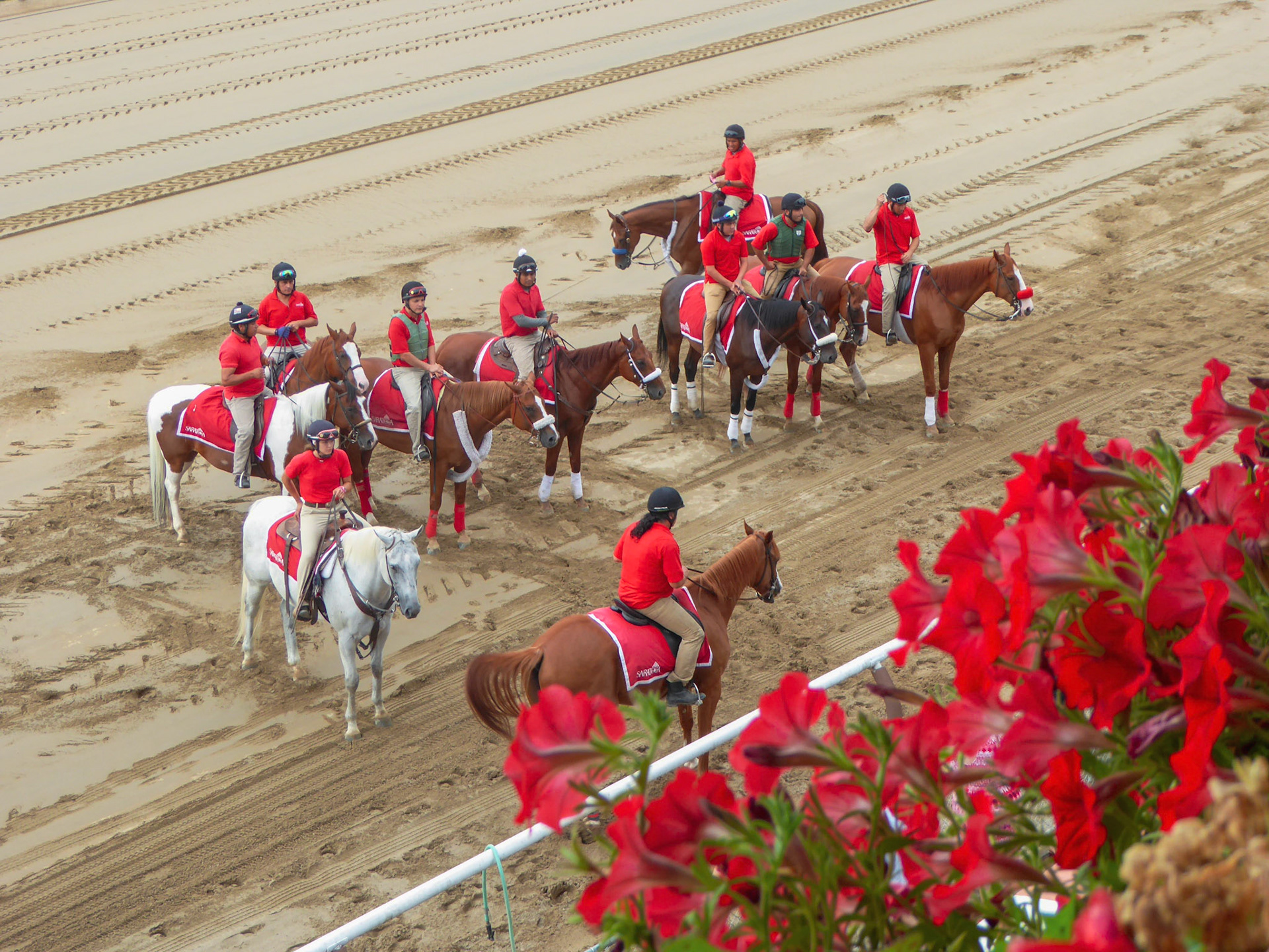 Outriders at Post Time - Saratoga Race Course - Saratoga Springs NY - August 2017