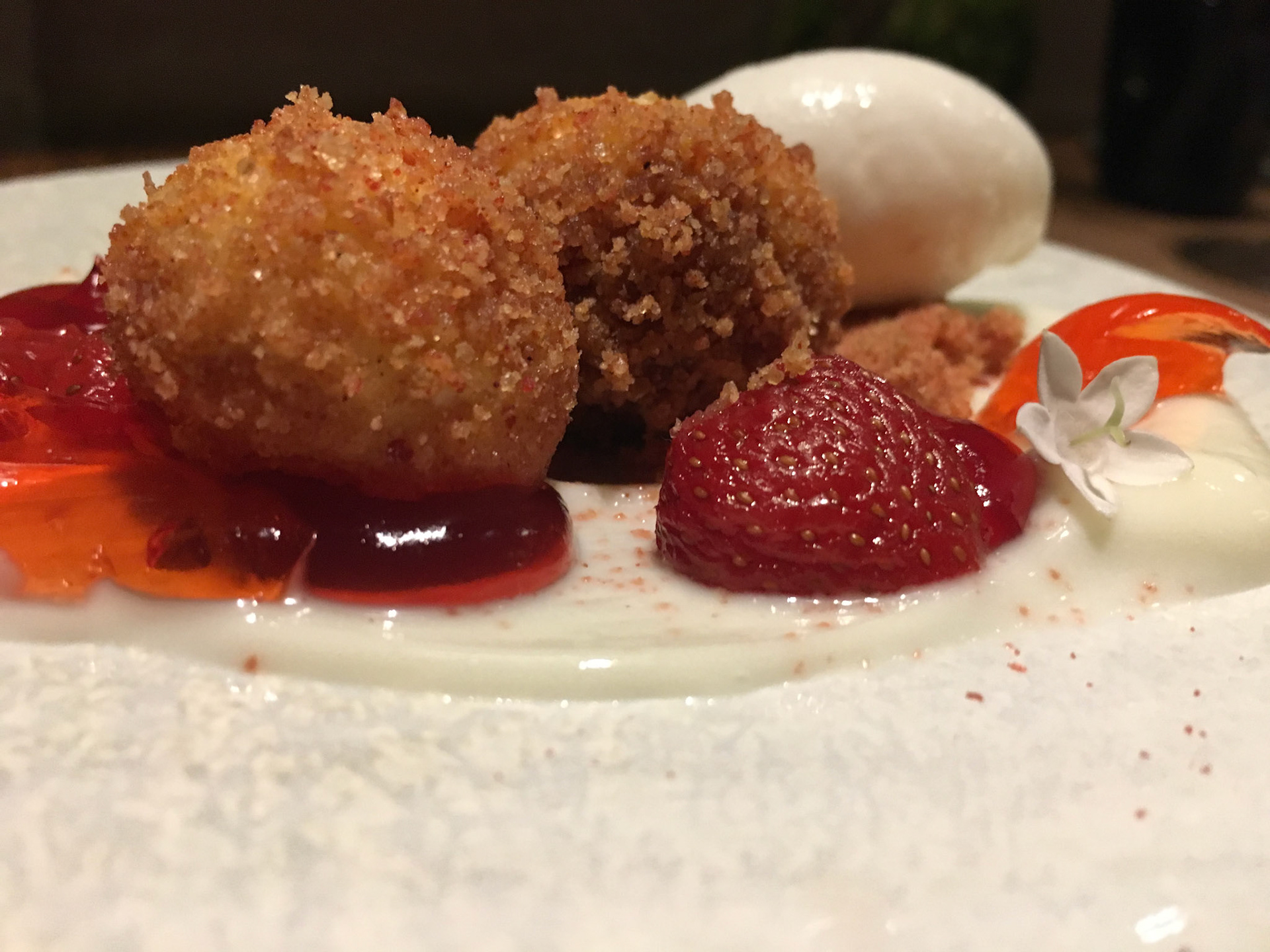 Túrógombóc - Hungarian Cheese Dumpling with Strawberry and Elderflower - Costes Downtown Restaurant - Budapest