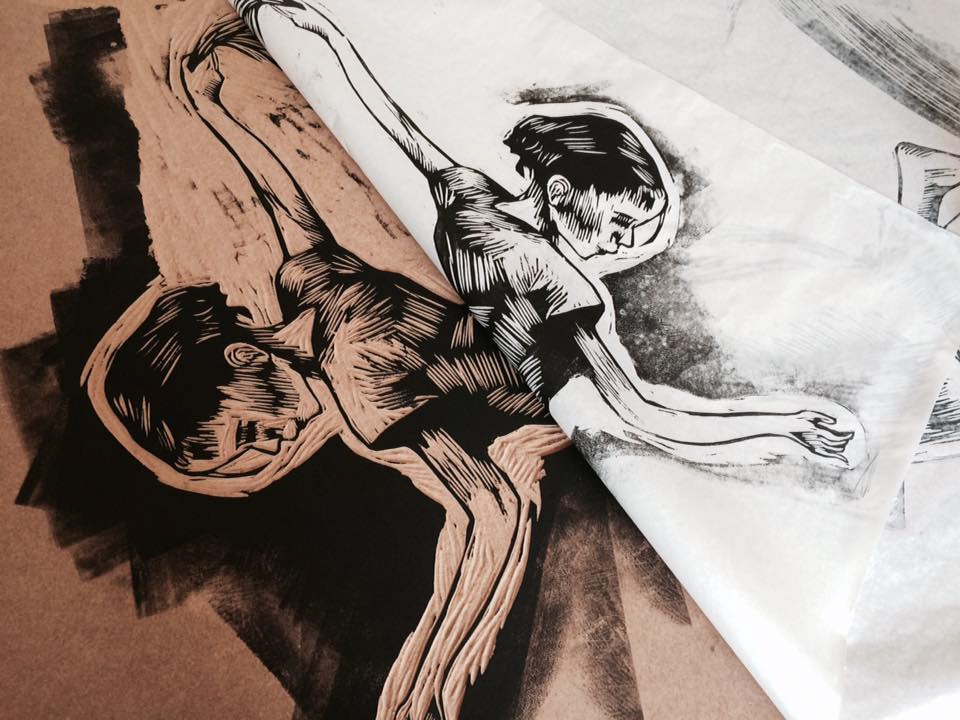 Impression d'une gravure sur bois