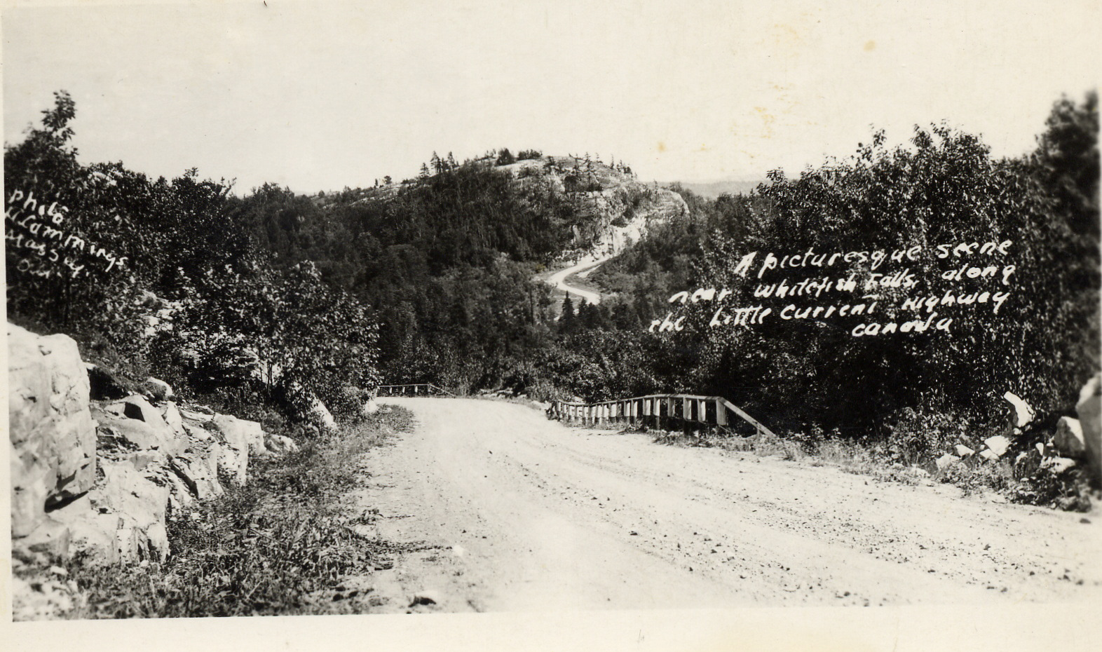 Hiway 68 near Willisville turn looking towards the mountain that is now the INCO Quarry circa 1940 Hugh Cummings Photo- John & Sissy Nichols