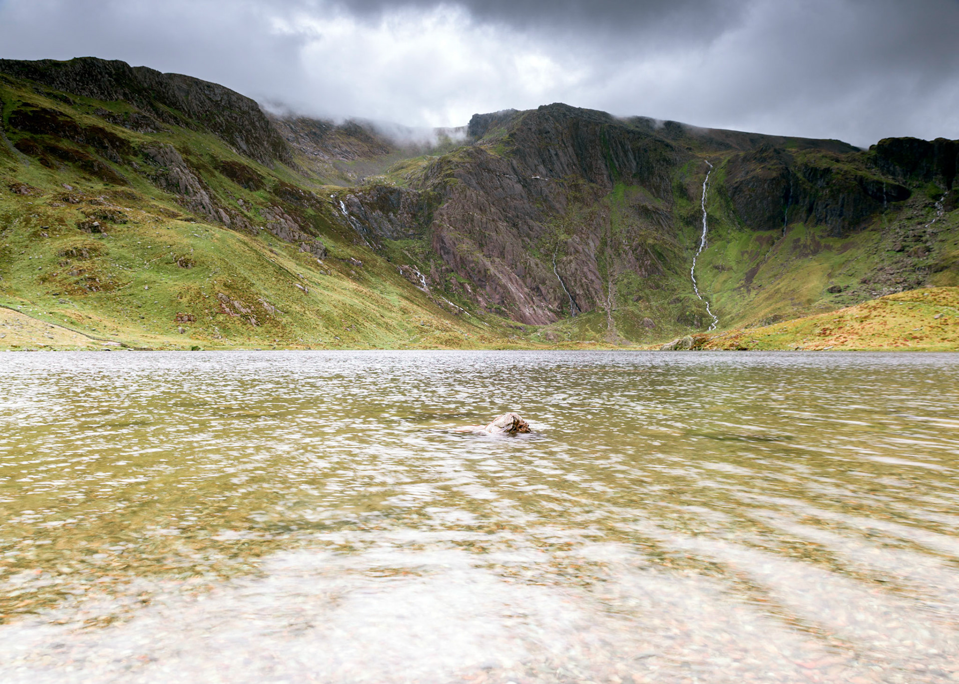 Llyn Idwal looking into the Devil's Kitchen, Snowdonia, Wales, UK