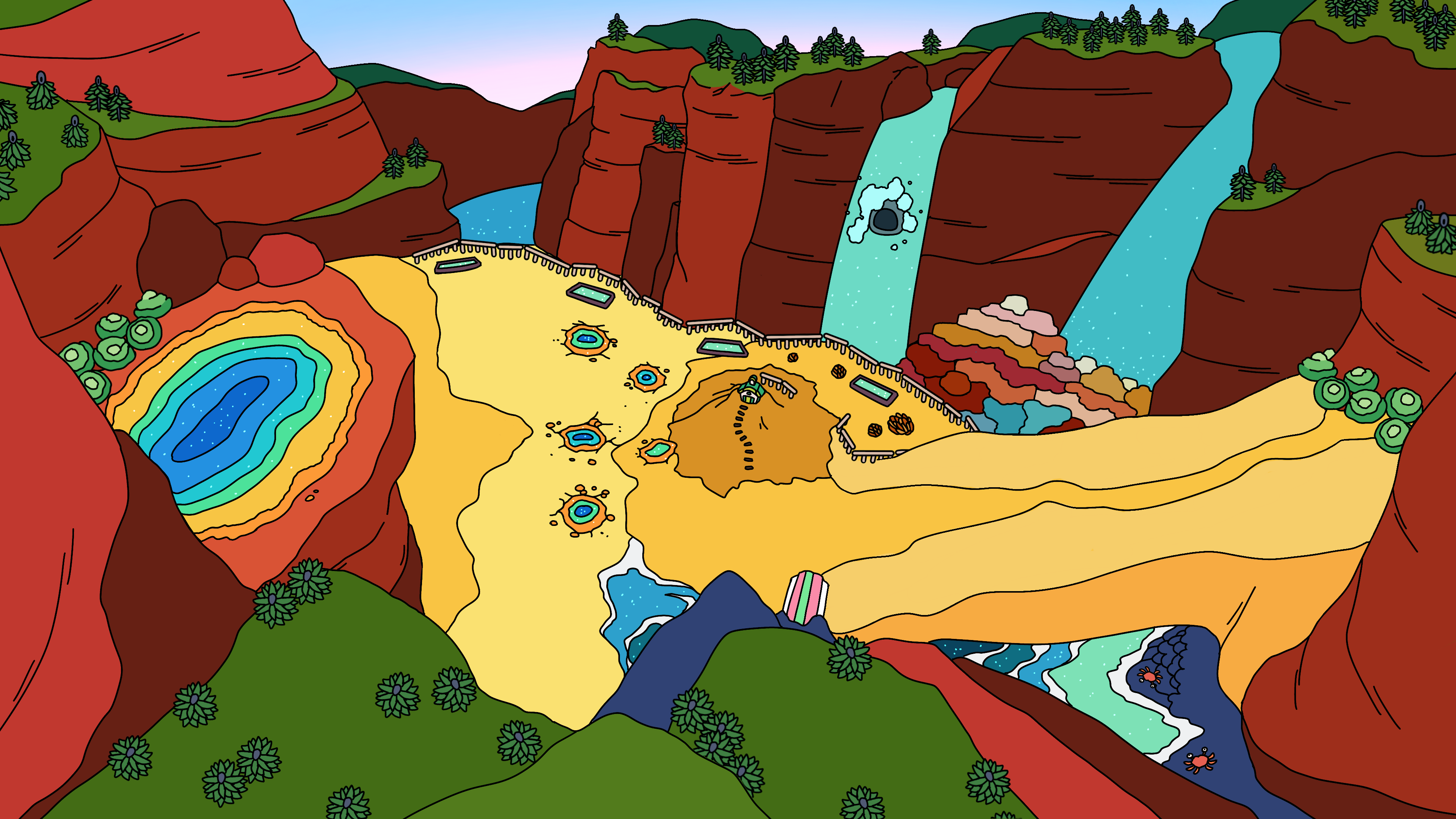 Concept art done for the Yellowstone level (again).