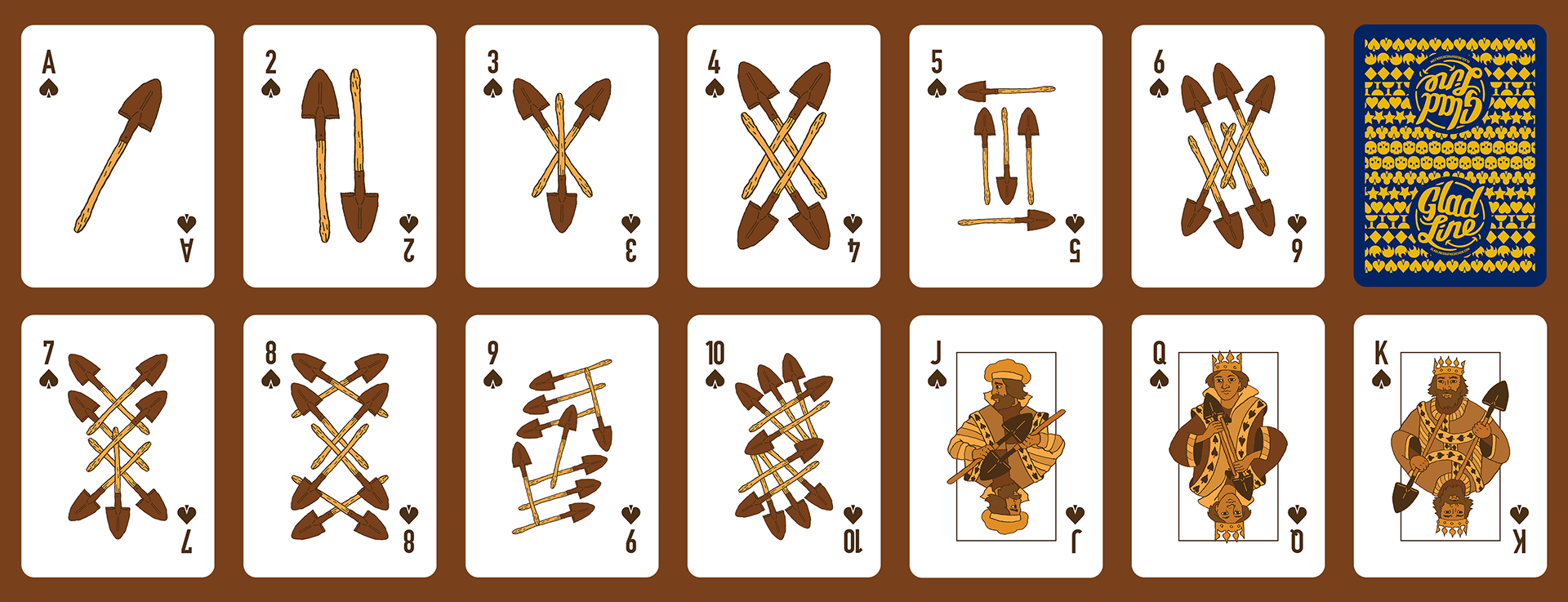 Glad Line 8 Suit Fully Illustrated Playing Card Deck