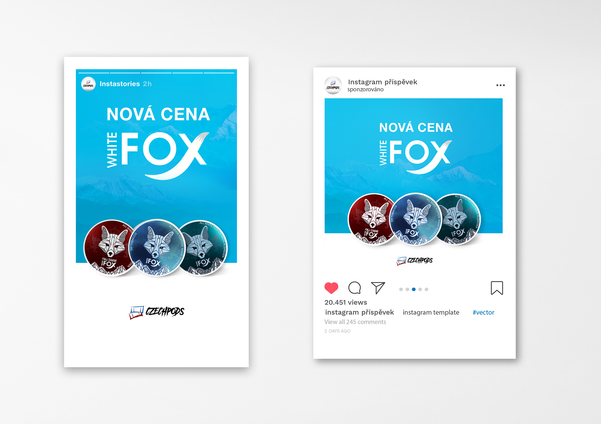 Instagramové příspěvky - White Fox