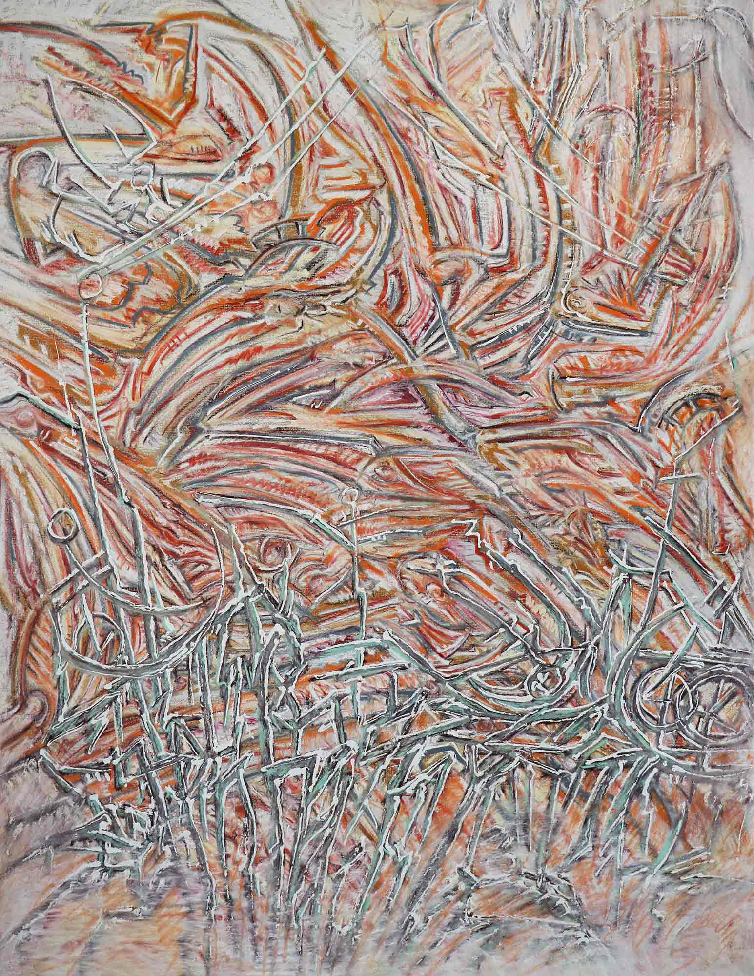 Worship Music. 2020. Chalk on paper. 24” x 18”
