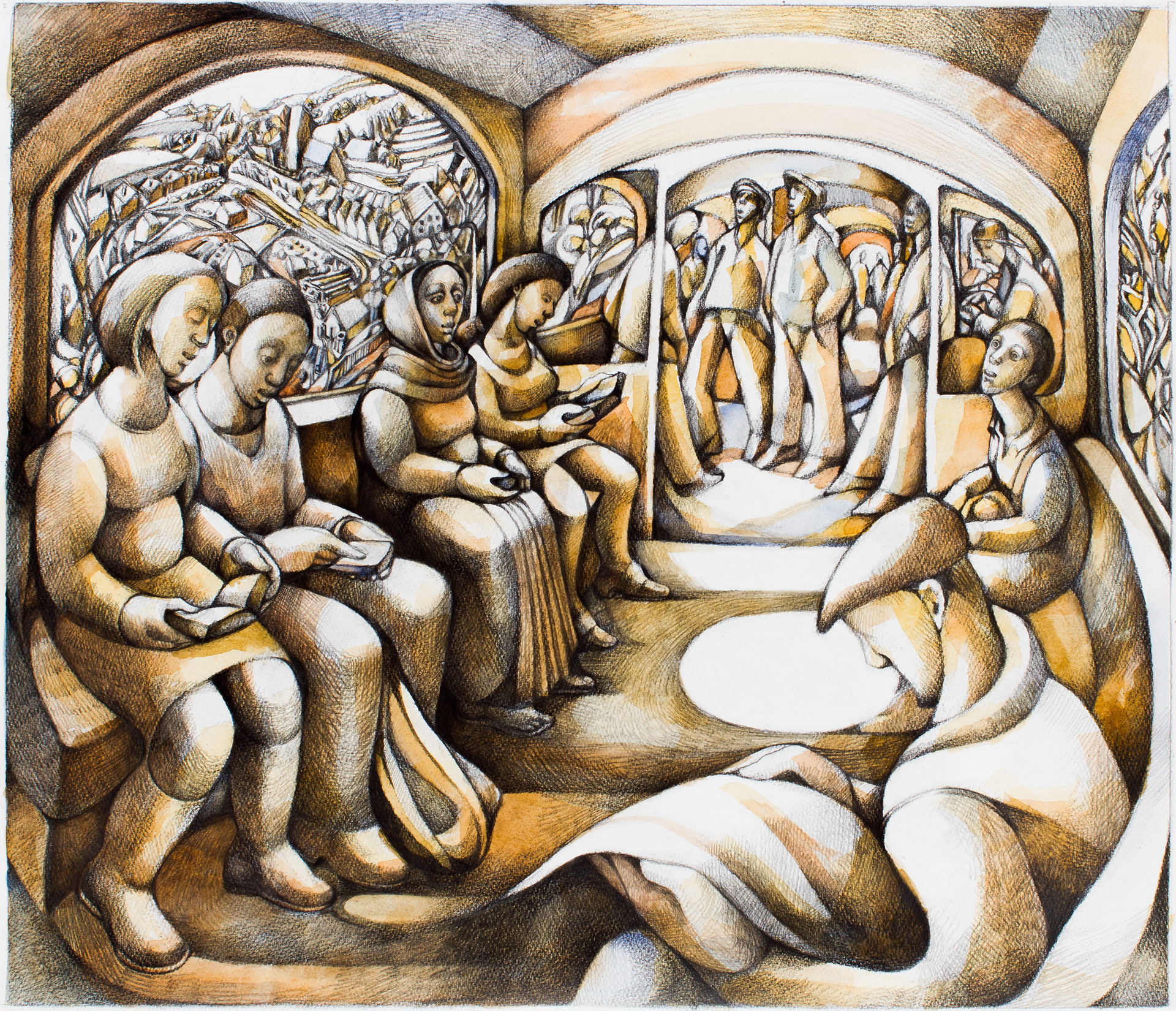 Allotments seen through an Overground Window