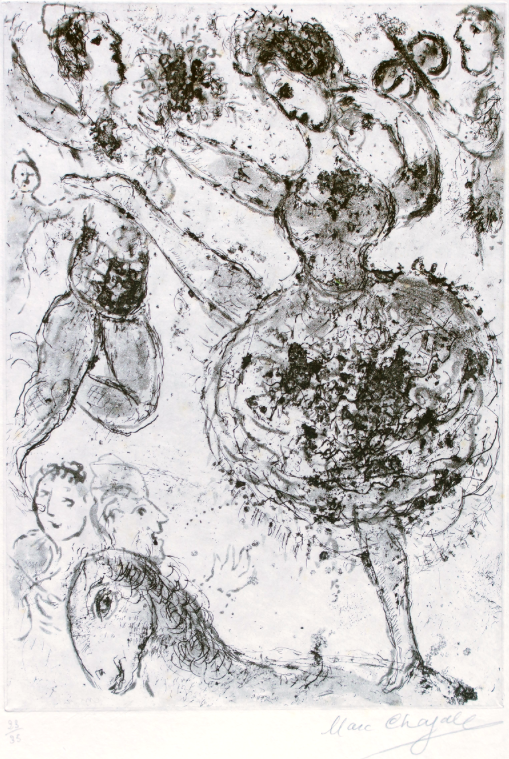 “The Great Dance” Etching Aquatint, c.1967, Edition:35, Hand Signed in Pencil LR, Image:13.7 x 9.7" , Please Inquire