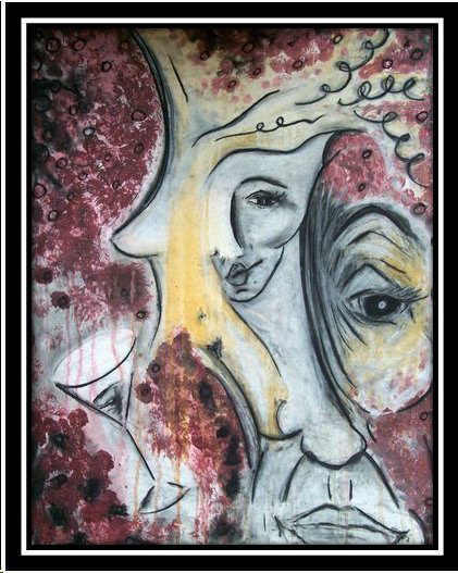 "Recollection" Acrylic, Ink, Pastel on Paper 22x28"