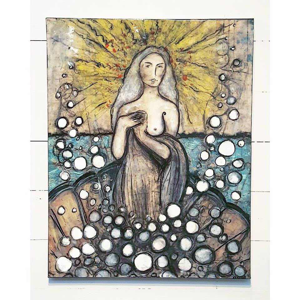 "The Birth Of Venus" Acrylic, Ink, Pastel On Paper 22x28"