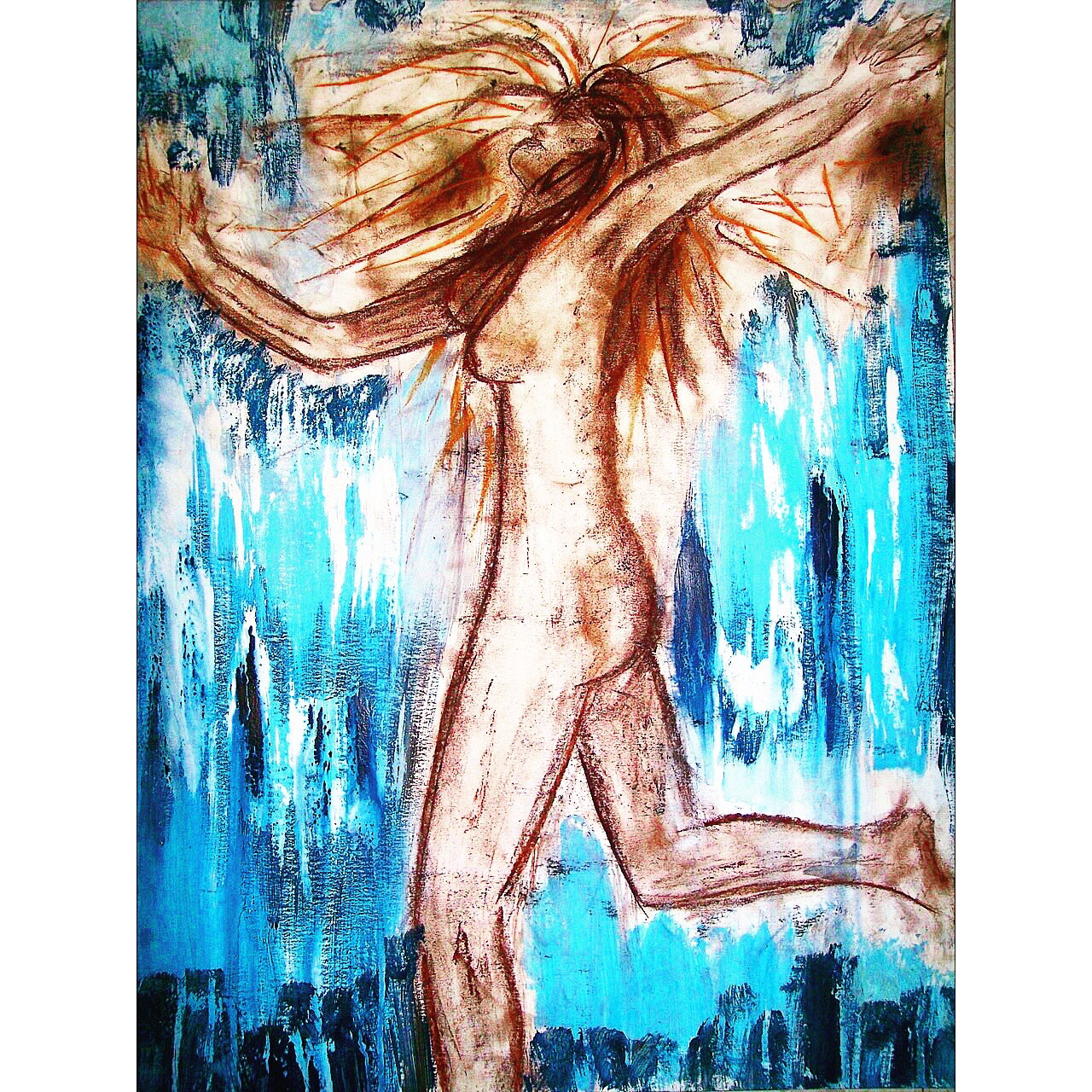 "Bliss" Acrylic, Ink, Pastel on Paper 22x28"