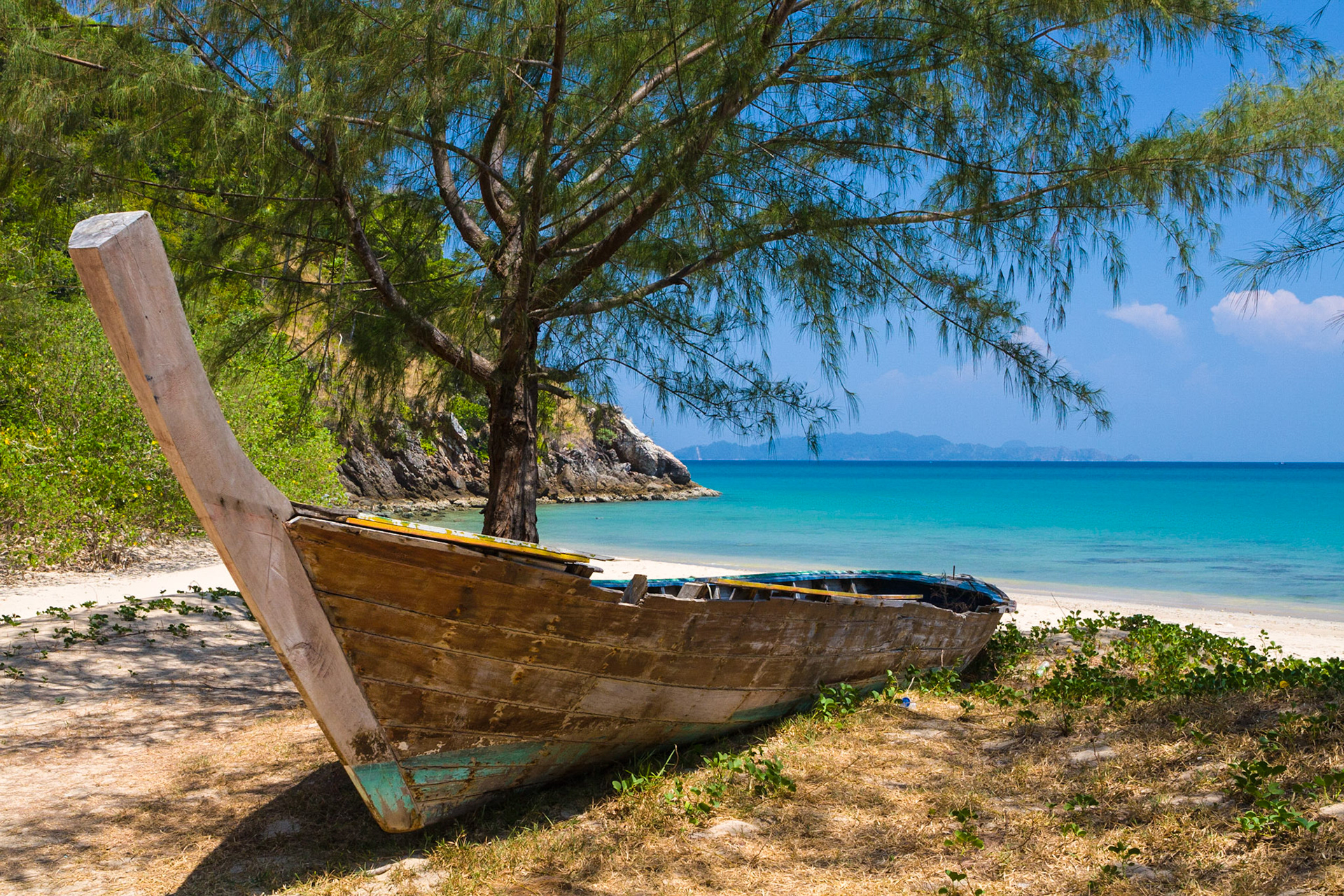 Boat at the beach in Koh Lanta National Park, Koh Lanta, Thailand