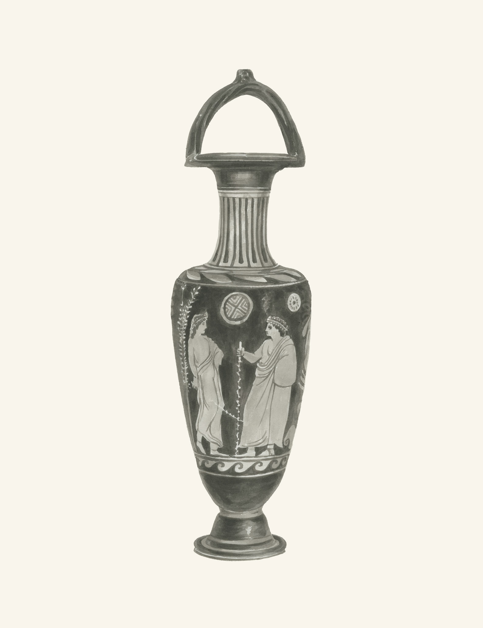 Terracotta oil flask