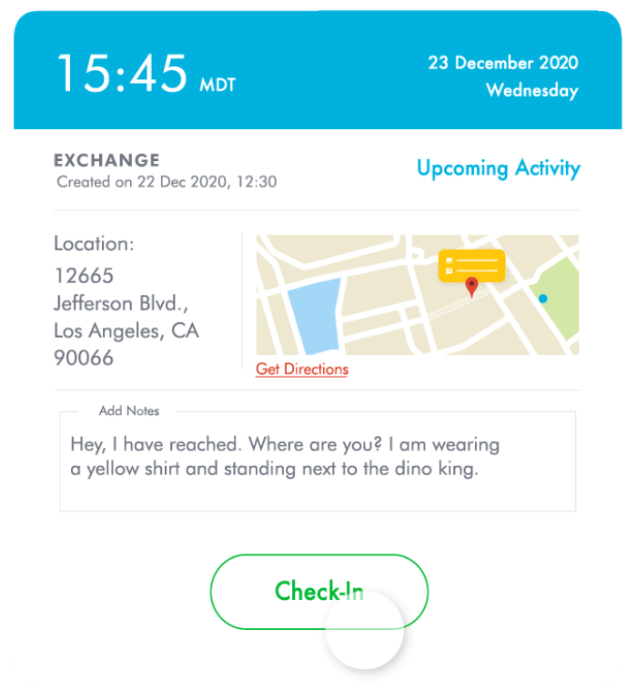 On-time child exchanges.