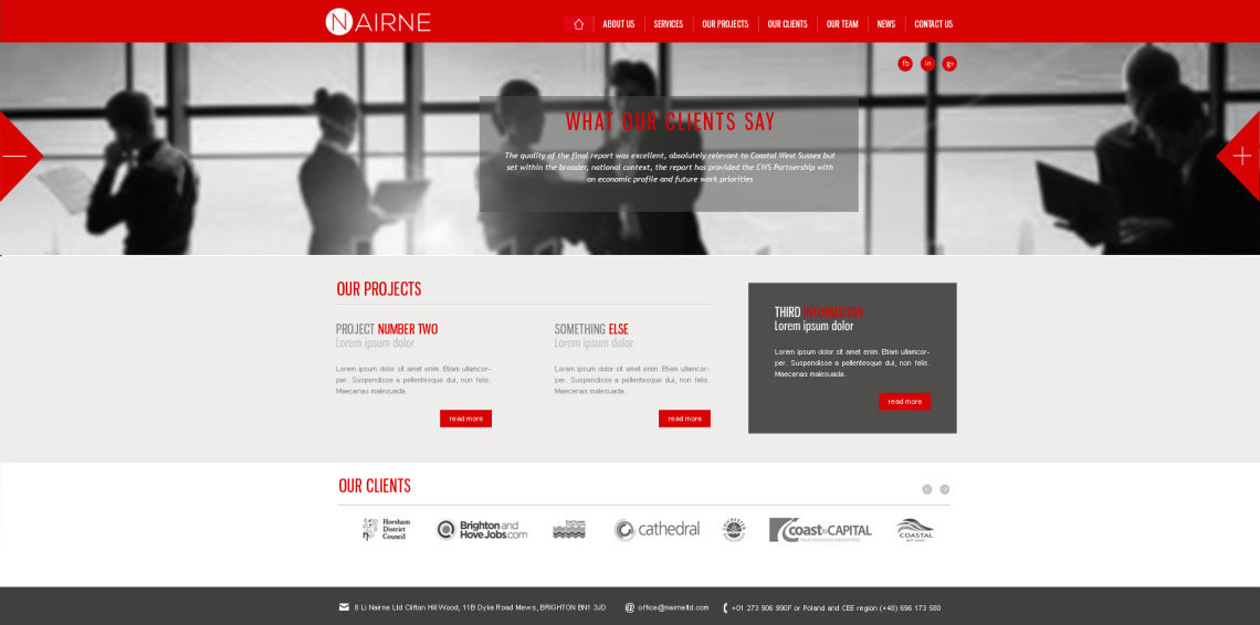 Nairne // website layout design