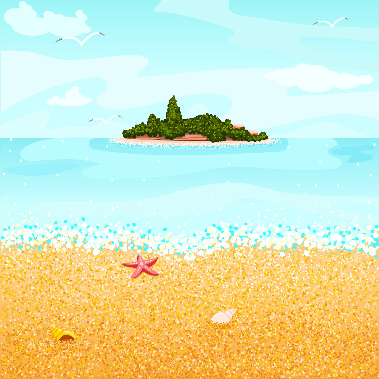 Game Backgrund "Beach". https://www.gamedevmarket.net/asset/beach-2d-game-background-7545. 