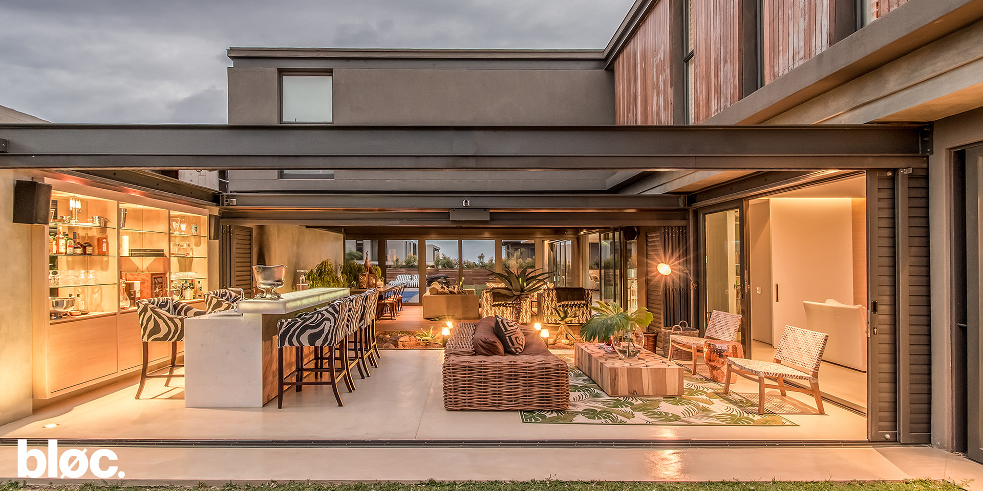 Modern double storey home with outdoor entertainment area