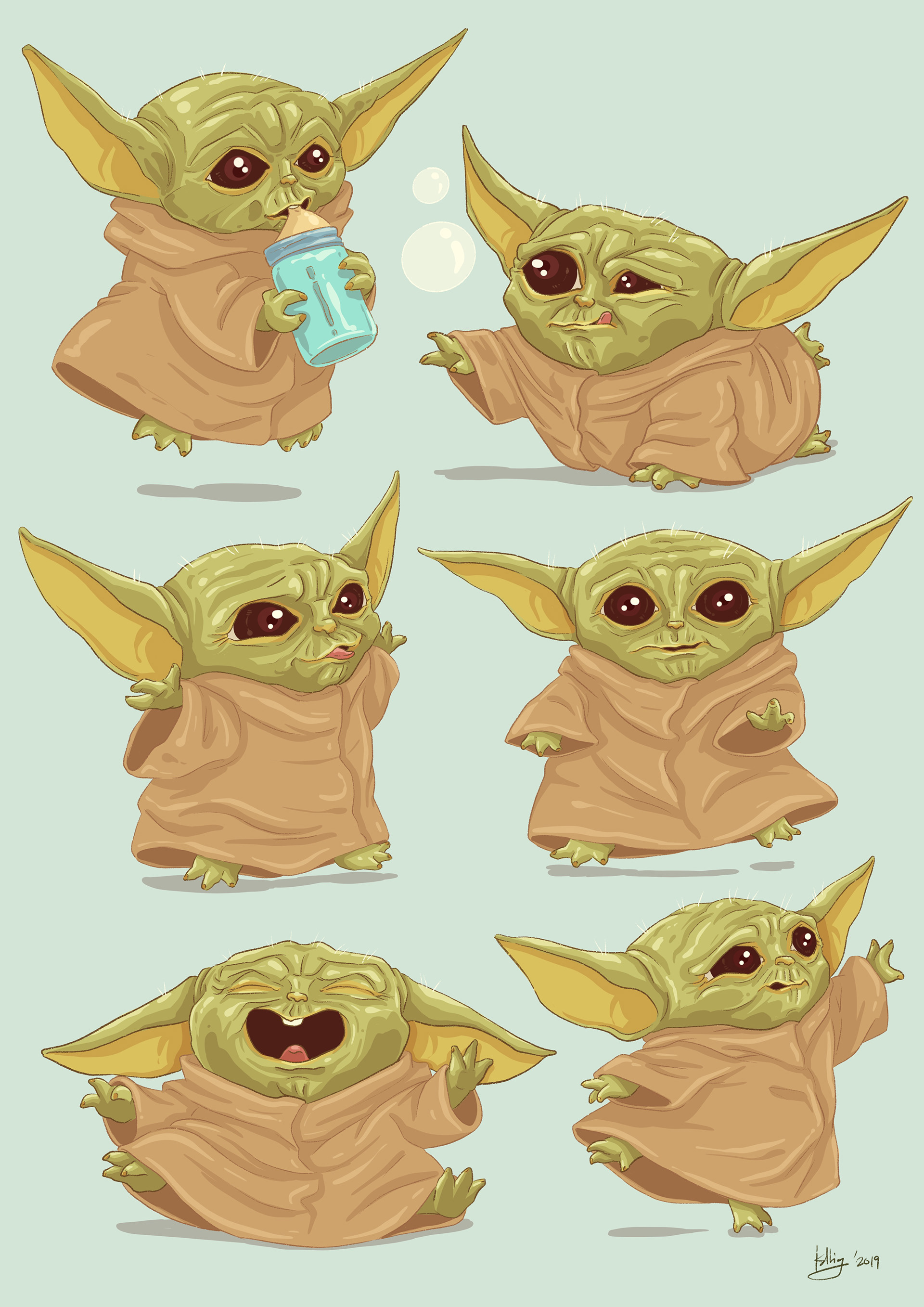 Анимешный миленький Yoda