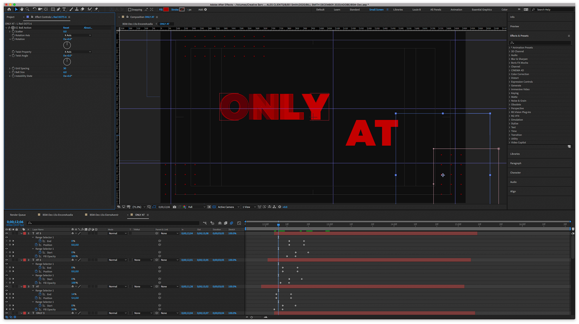 Fun typography animation built in a precomp.