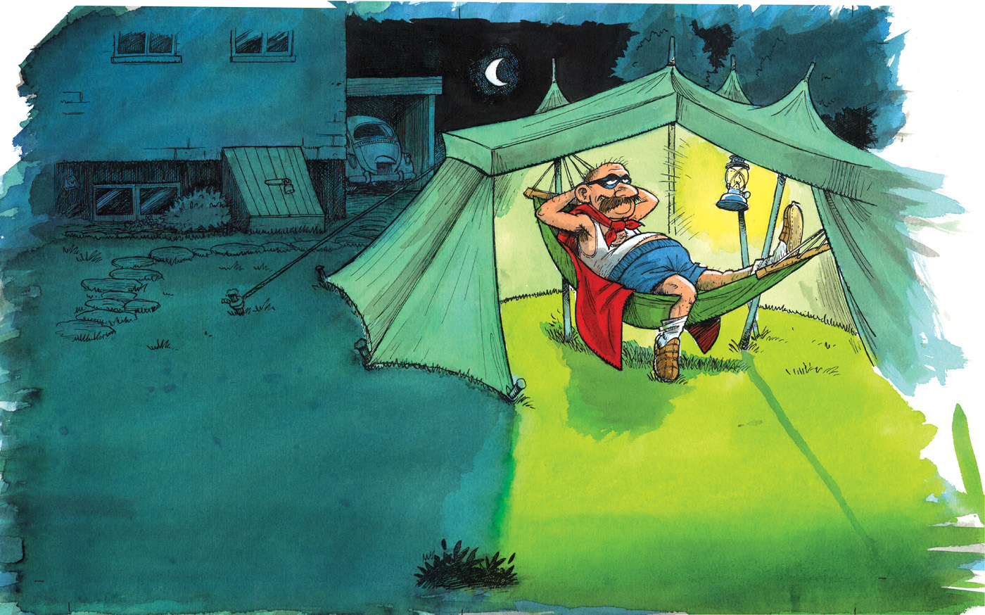 Hr. Skæg, Mr. Beard, illustration, tegning, drawing, børnebøger, books, publishing, bogudgivelser, pen, tusch, ink, water color, Miwer, DR, TV,