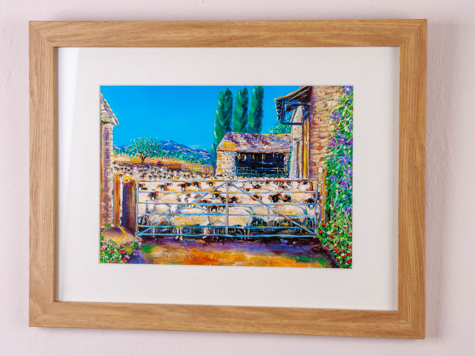 SUMMERTIME SHEEP. From an original painting by Diana Aungier-Rose. Print size: 21cm x 29cm. Frame size: 35cm x 45cm. For sale: £49