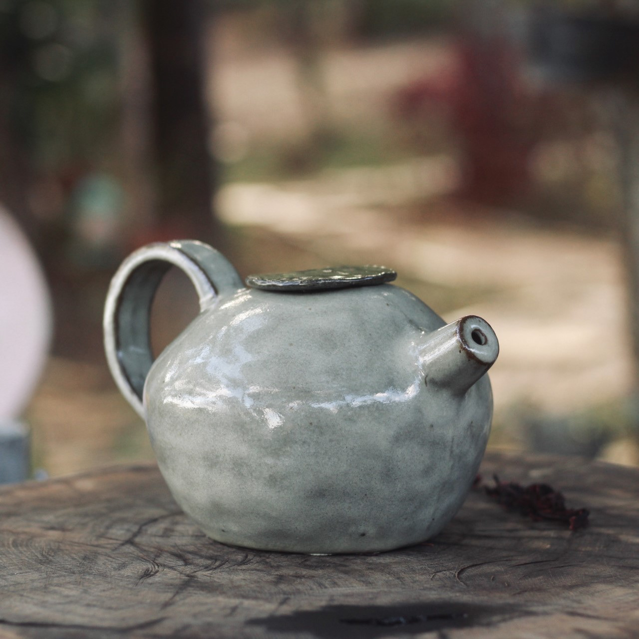 Bule verde nublado, queimado em alta temperatura, perfeito para chás dás cinco