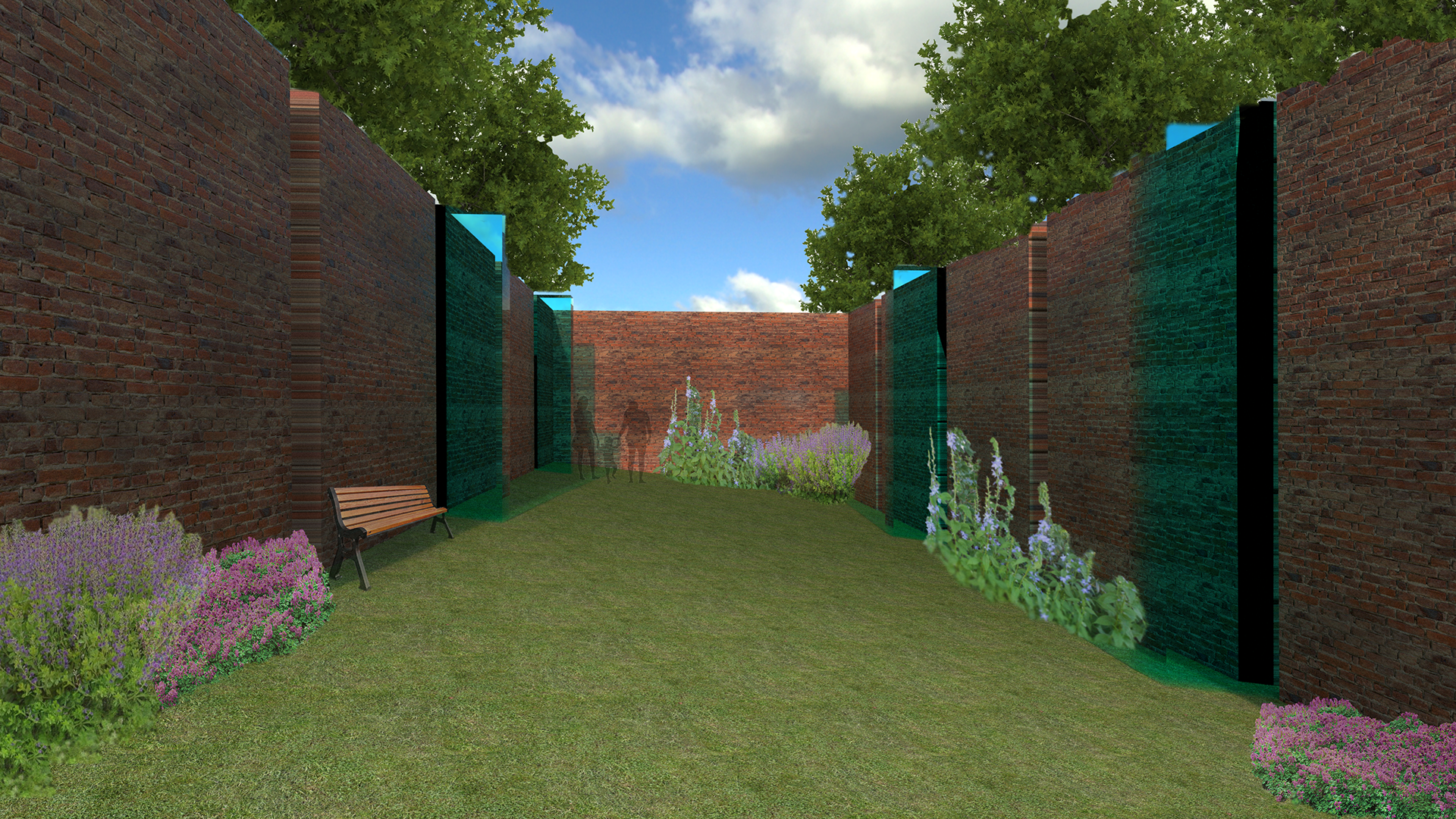 Reclaimed Brick Garden Rendering