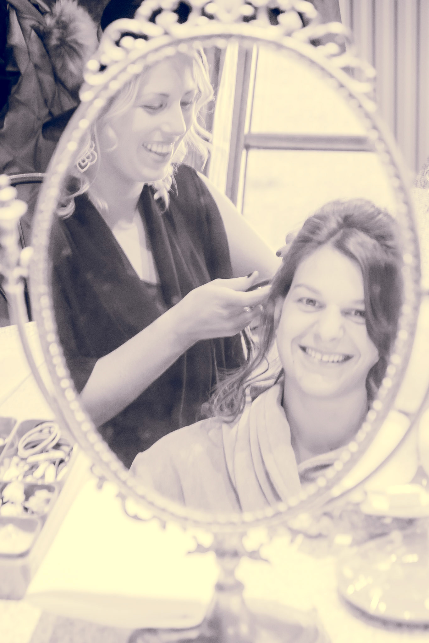 Vanaf de make-up aanwezig