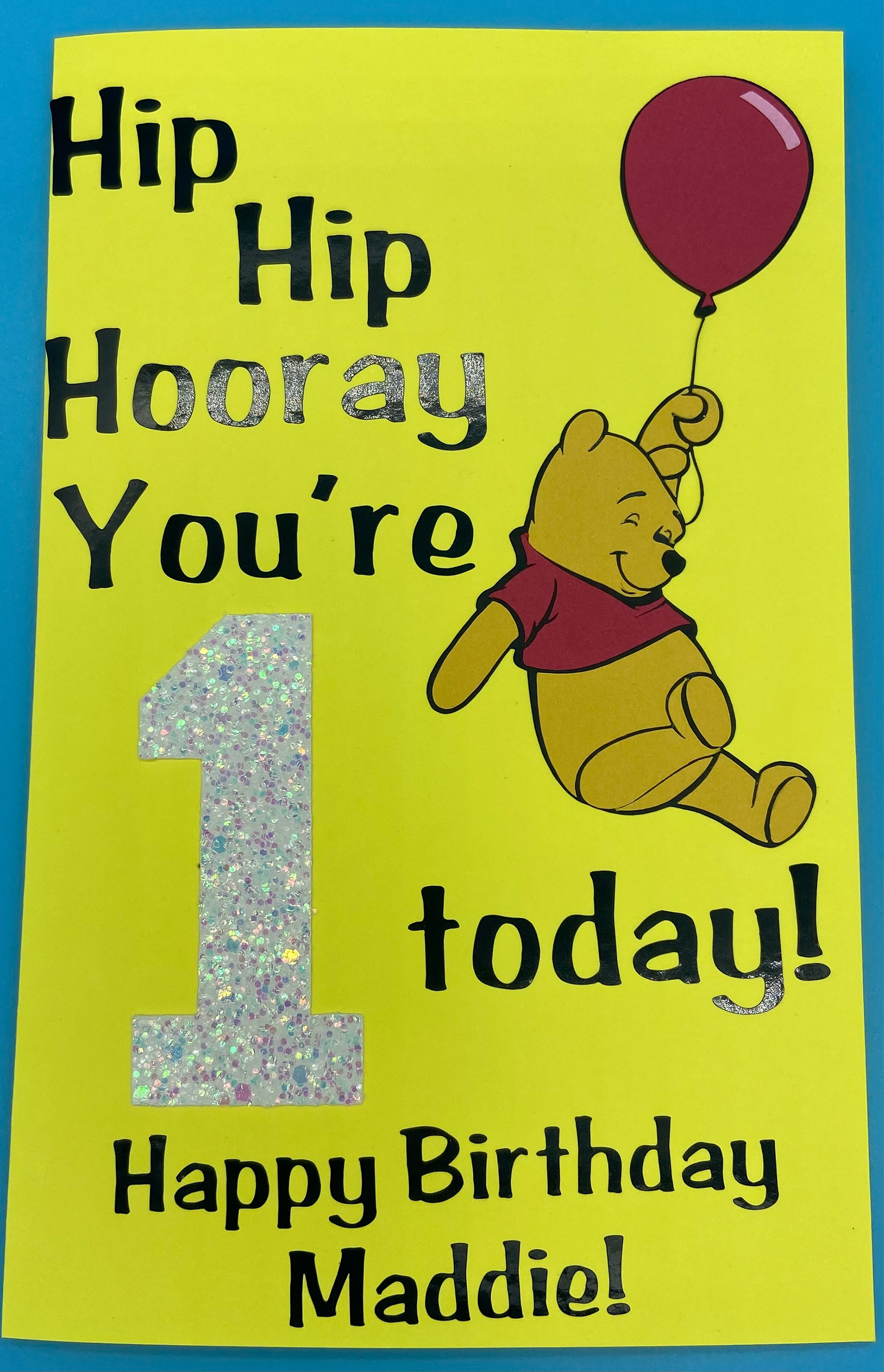 Winnie the Pooh 1st Birthday Card