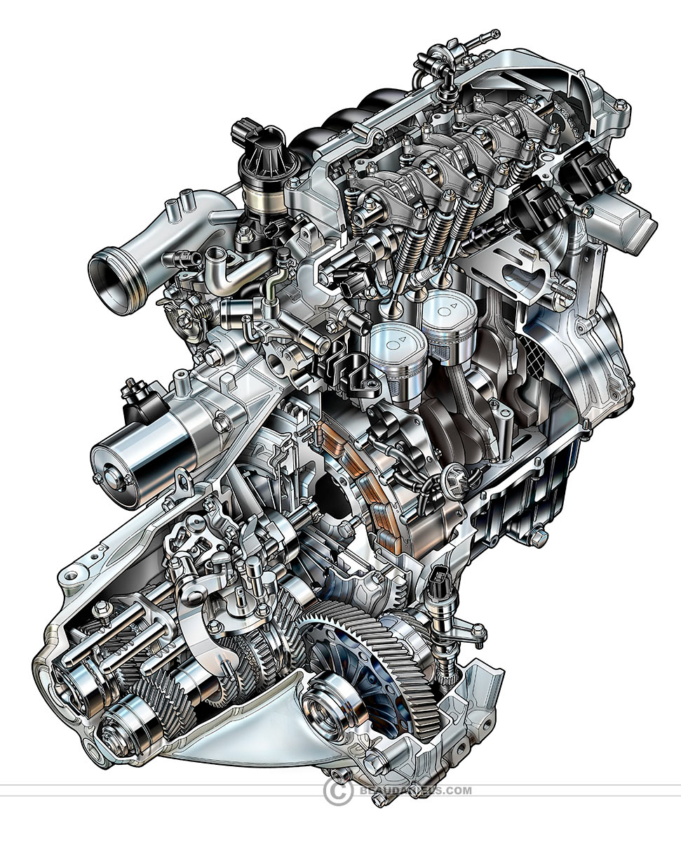 Honda Insight-IMA-cutaway-engine