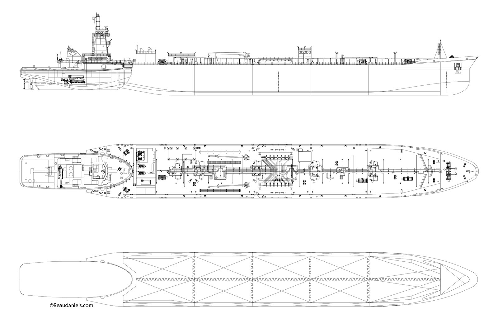 Line art for the tug and tanker illustration.