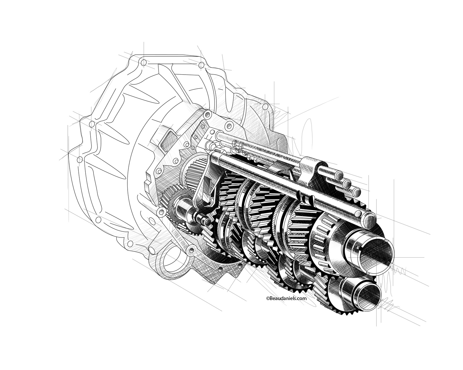 Toyota FJ Cruiser 6 speed transmission cutaway.
