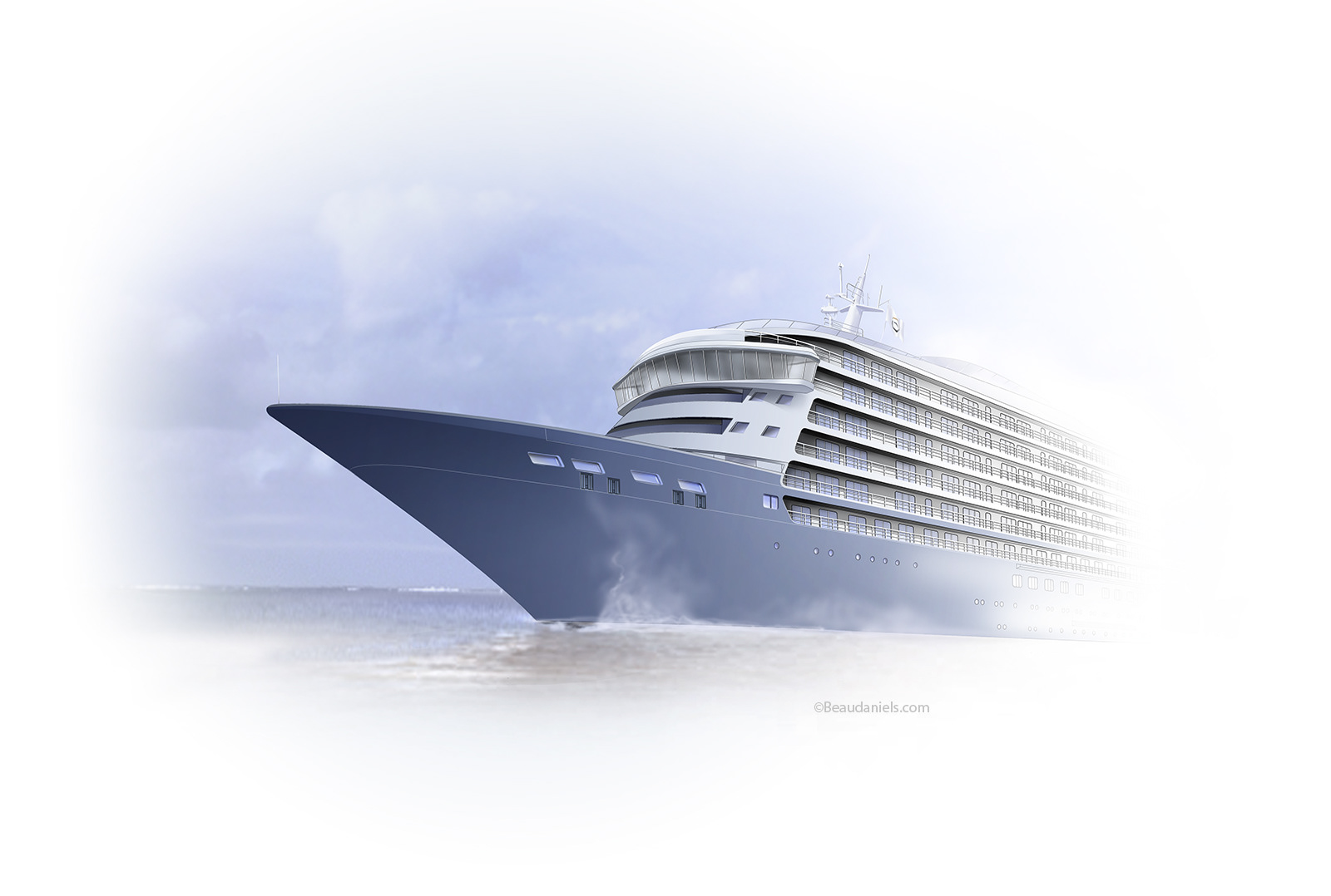 Silversea Cruise line, Painting in photoshop before being composited with the line art