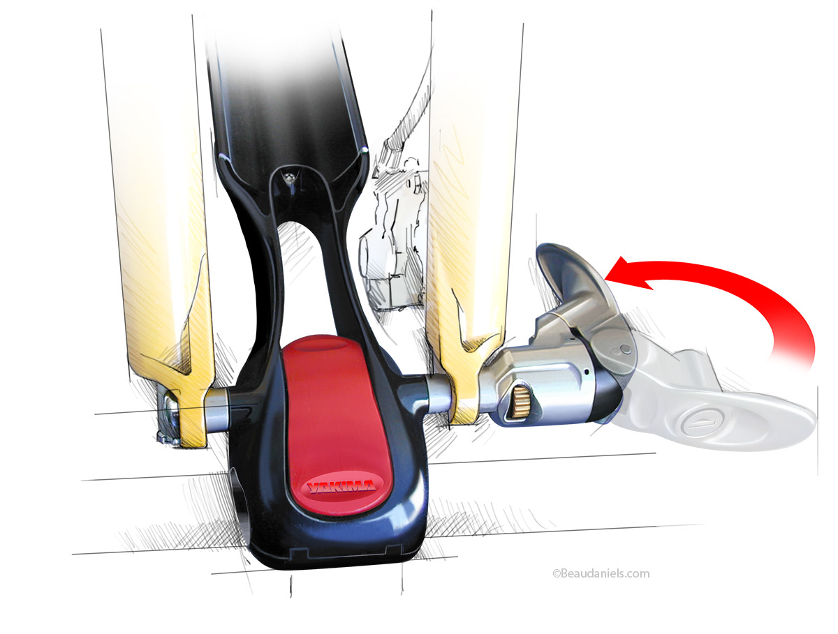 Yakima, "Viper" locking mechanism.