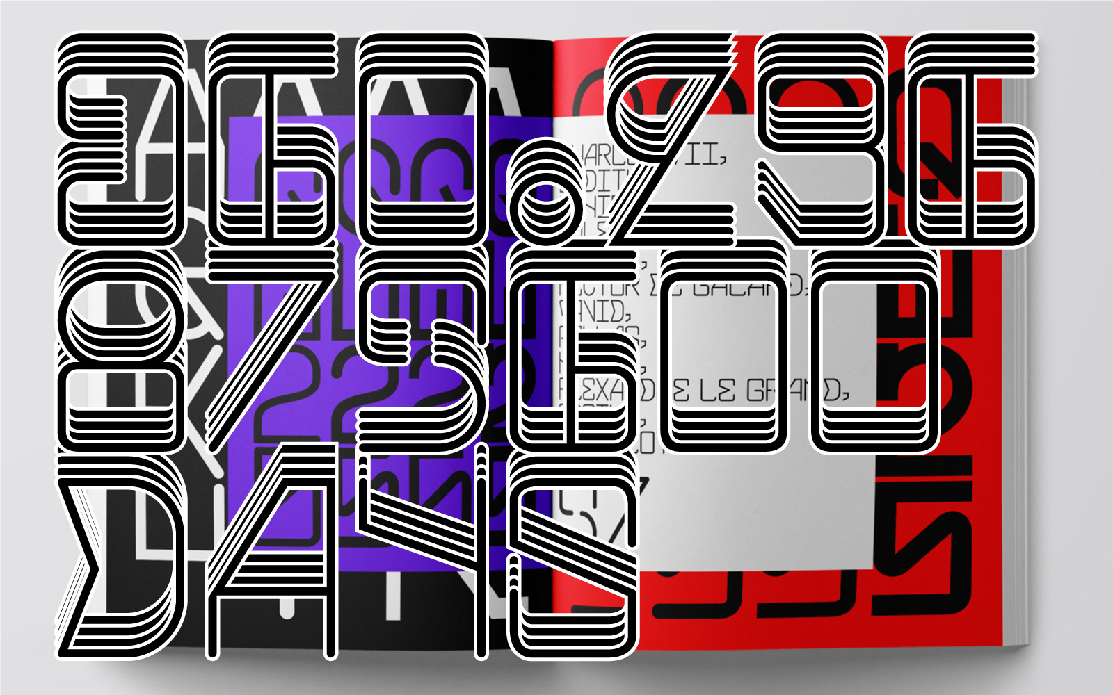 Black Jack typeface presented in a artbook