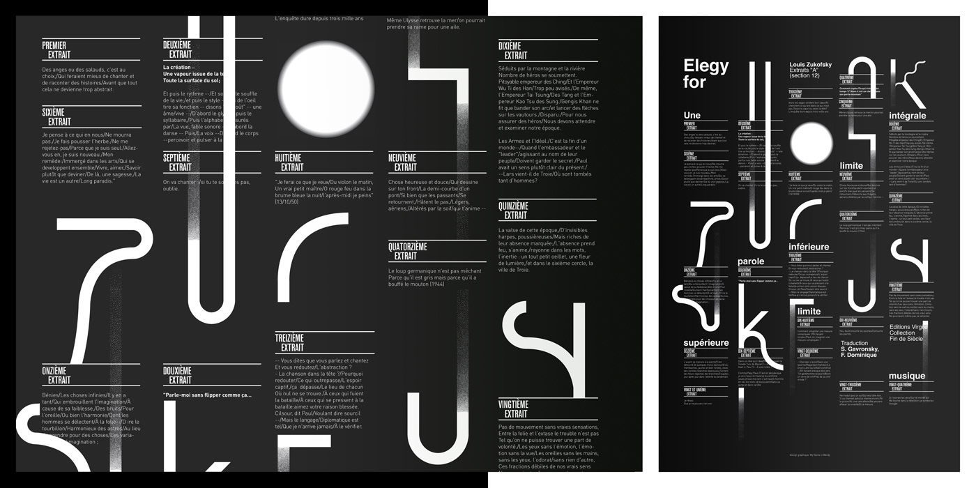 Several posters created with lettering and graphic shapes