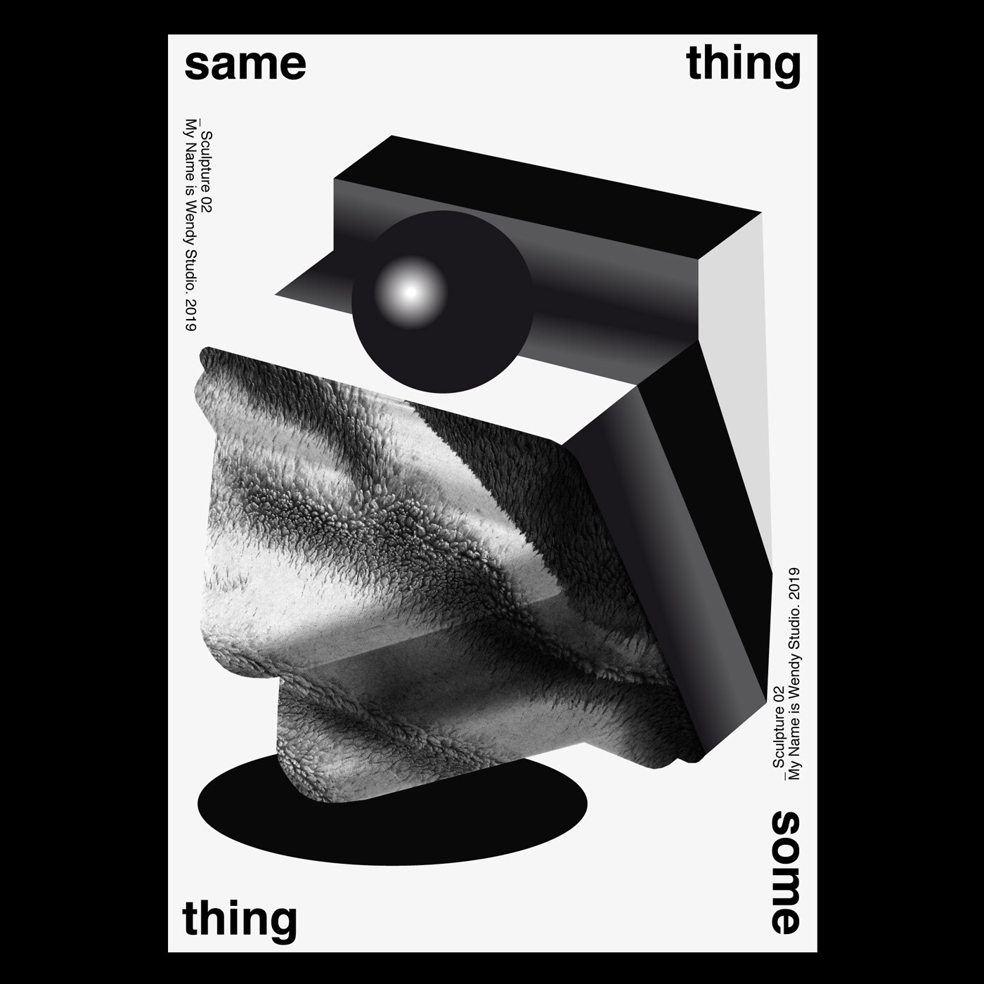 3D shapes and graphical poster