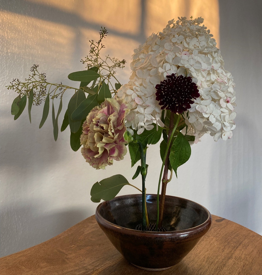 Stoneware Bowl w/ Flower Frog