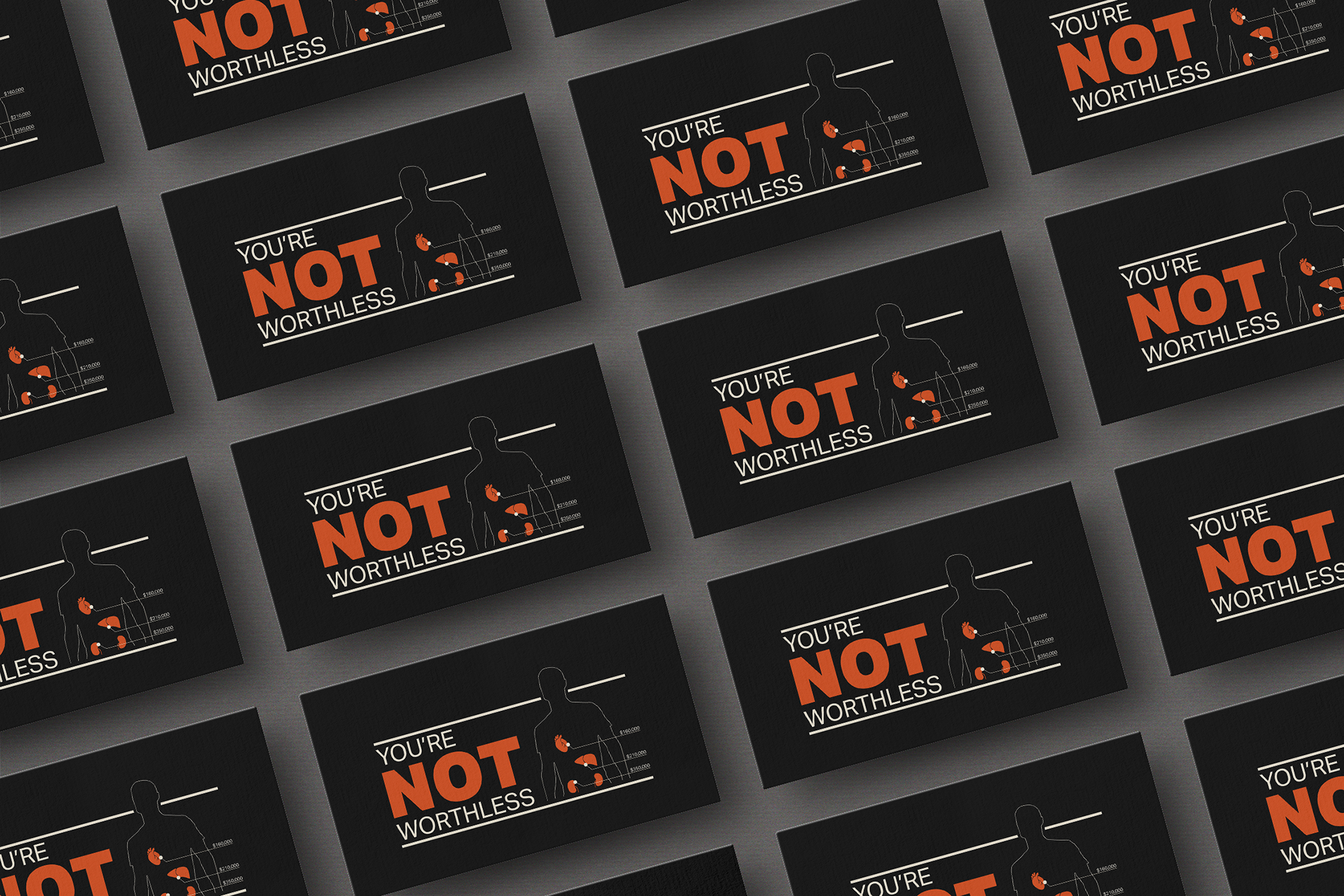 You're not worthless grid mockup